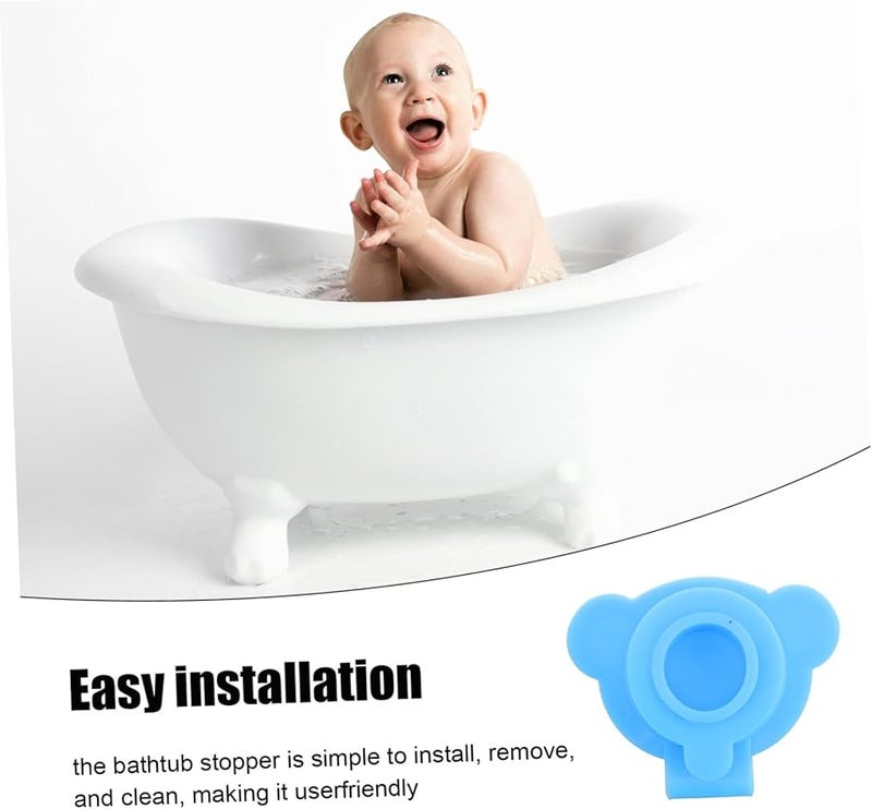 غطاء تصريف سيليكون أزرق سماوي مانع للتسرب، سدادة حوض استحمام، سدادة دش لتصريف الفائض - Image 3
